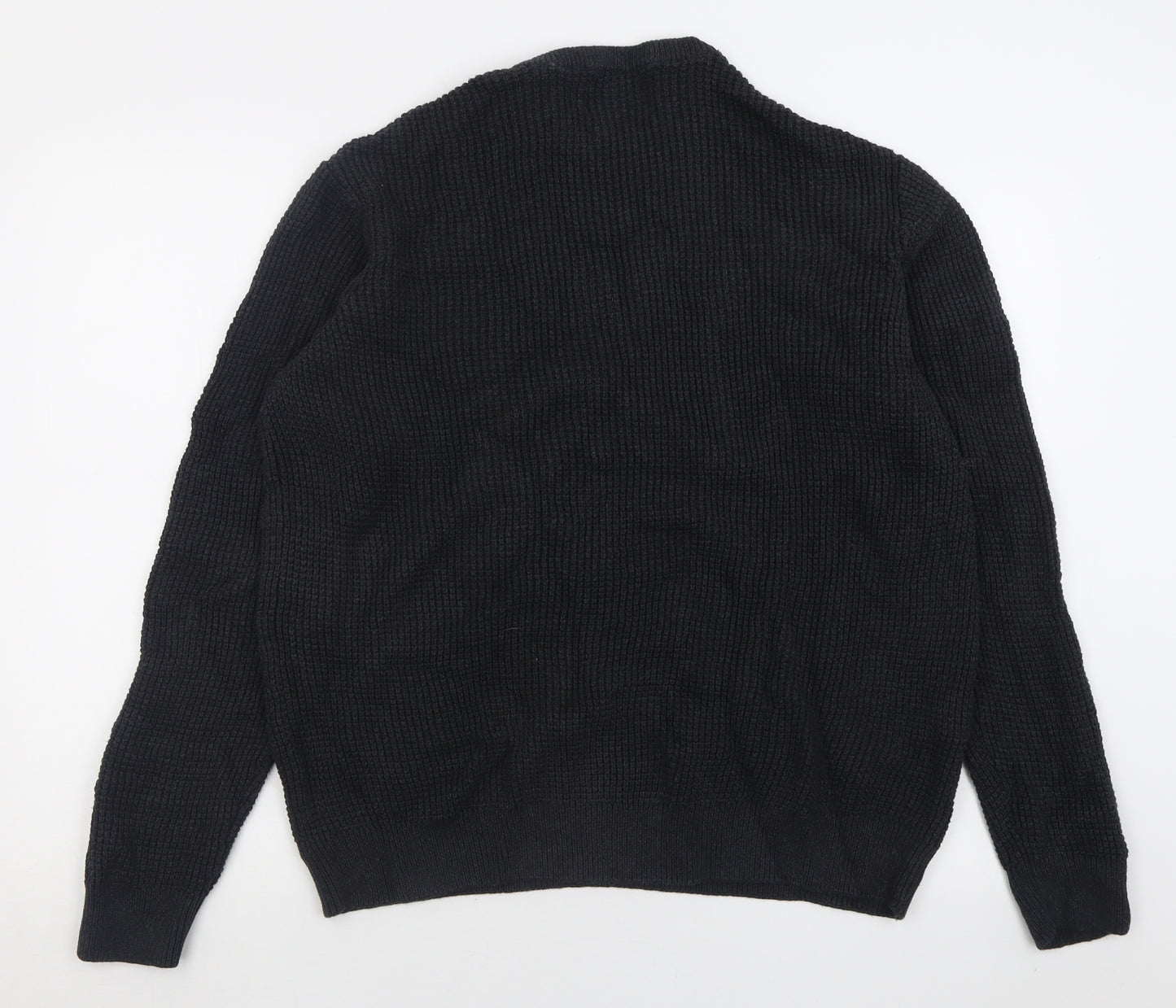 MANTARAY PRODUCTS Mens Black Crew Neck  Cotton Pullover Jumper Size XL