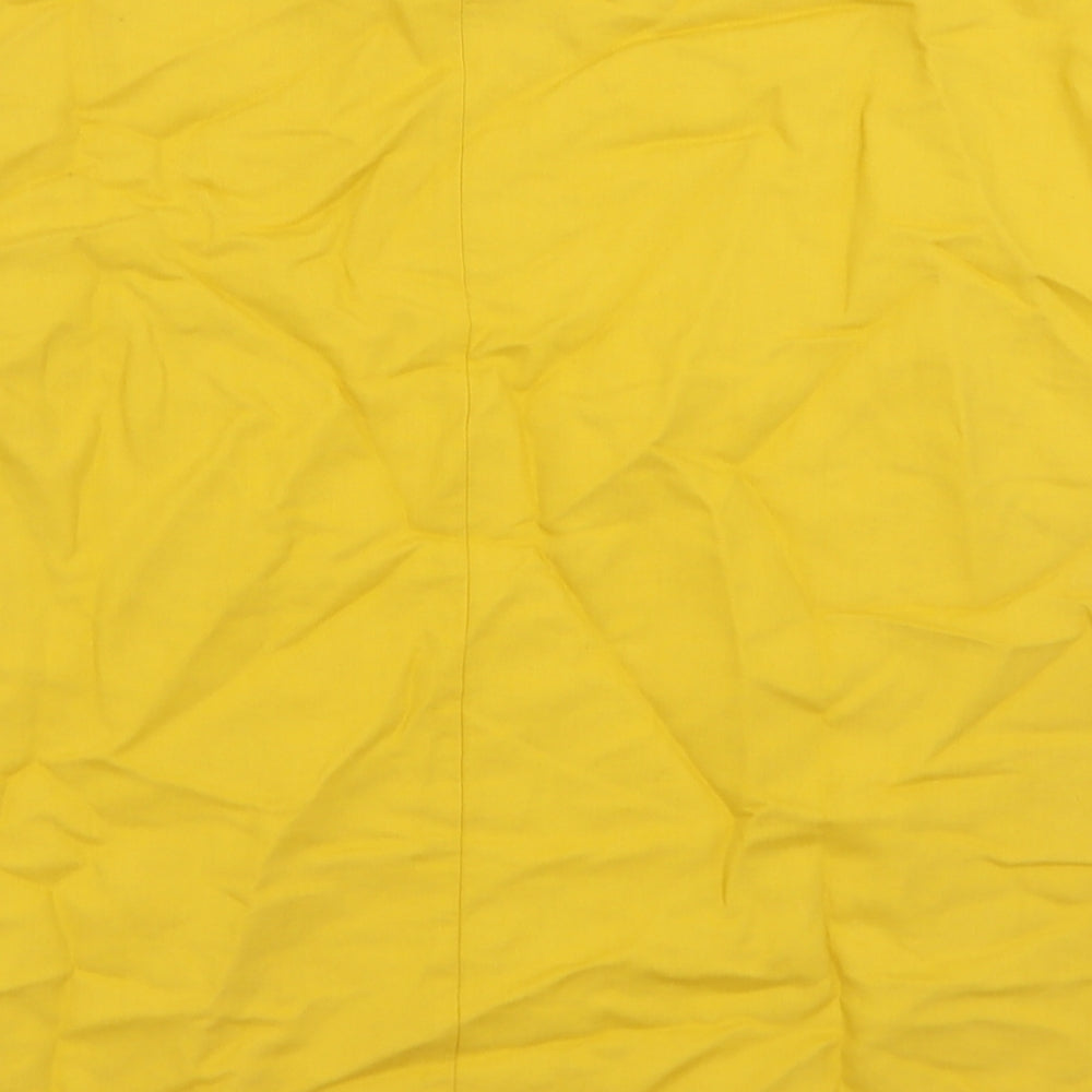 TU Womens Yellow  Linen Basic T-Shirt Size 10 Boat Neck