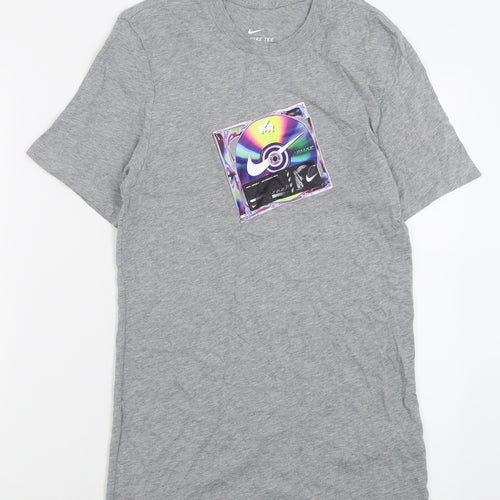 Nike Mens Grey  Cotton  T-Shirt Size XS Crew Neck