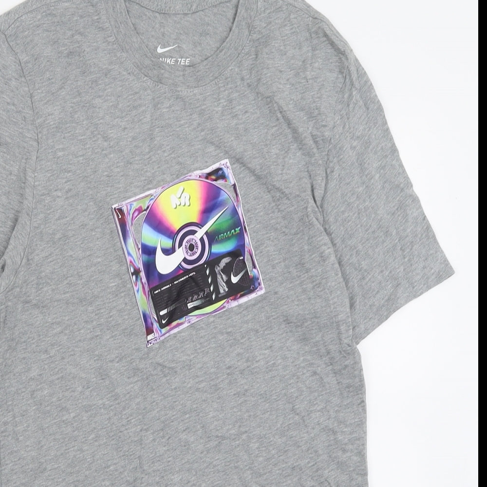 Nike Mens Grey  Cotton  T-Shirt Size XS Crew Neck