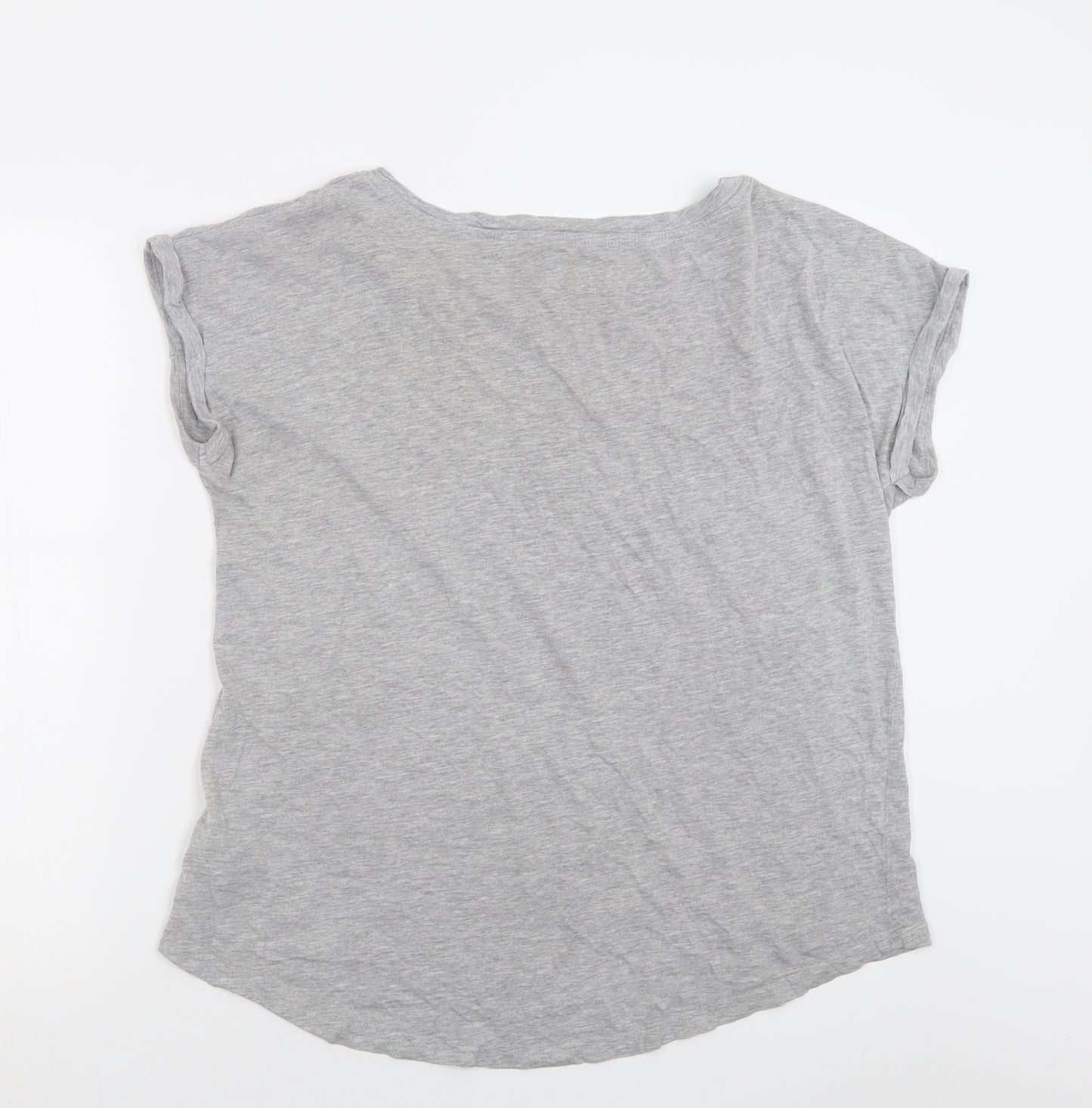 F&F Womens Grey  Cotton Basic T-Shirt Size 16 Crew Neck - Self Love