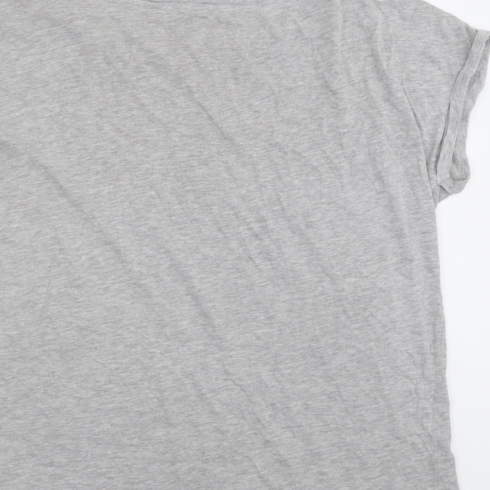 F&F Womens Grey  Cotton Basic T-Shirt Size 16 Crew Neck - Self Love