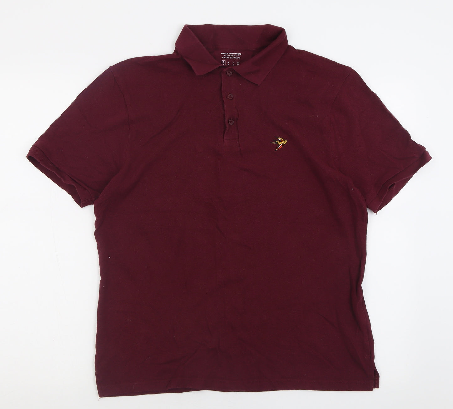 Urban Outfitters Mens Red  Cotton  Polo Size S Collared Button