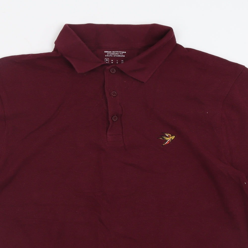 Urban Outfitters Mens Red  Cotton  Polo Size S Collared Button