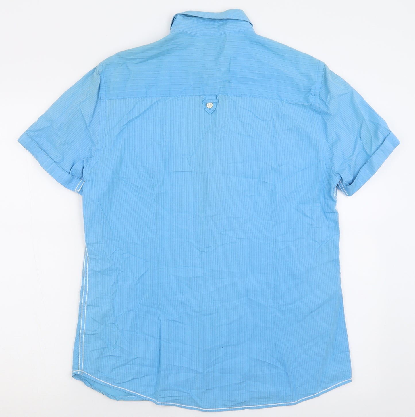 Matalan Mens Blue  Cotton  Button-Up Size M Collared Button
