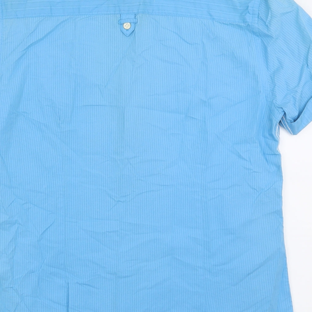 Matalan Mens Blue  Cotton  Button-Up Size M Collared Button