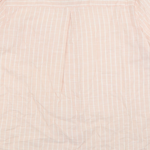 Primark Womens Pink Striped Cotton Basic Button-Up Size 20 Collared