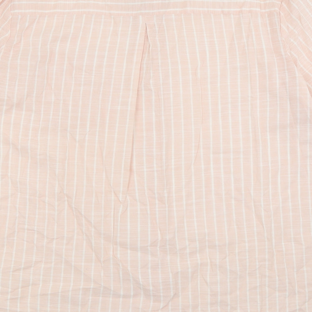 Primark Womens Pink Striped Cotton Basic Button-Up Size 20 Collared