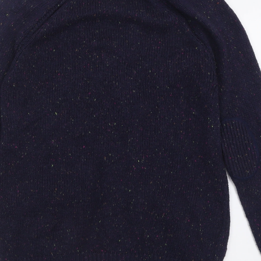 New Look Womens Blue V-Neck  Acrylic Cardigan Jumper Size 10   - Flecked