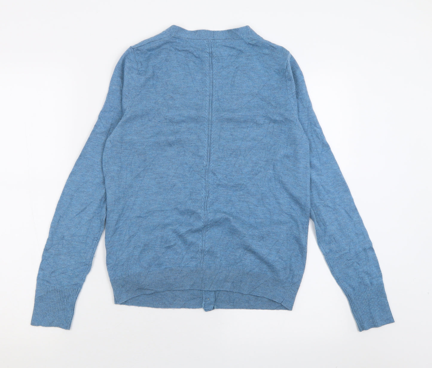 Fat Face Womens Blue V-Neck  Polyester Cardigan Jumper Size 14