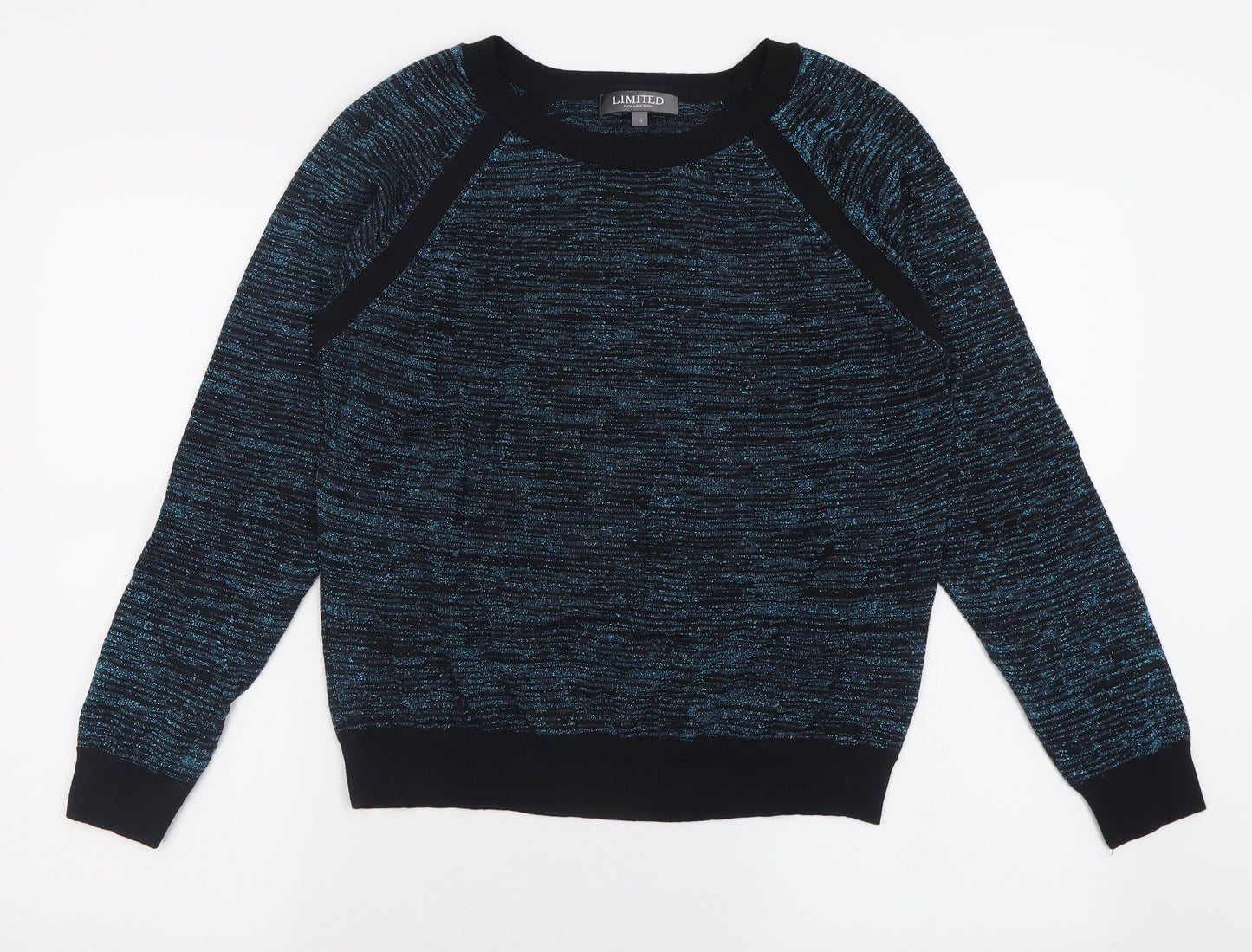 Limited Collection Womens Black Crew Neck  Acrylic Pullover Jumper Size 18