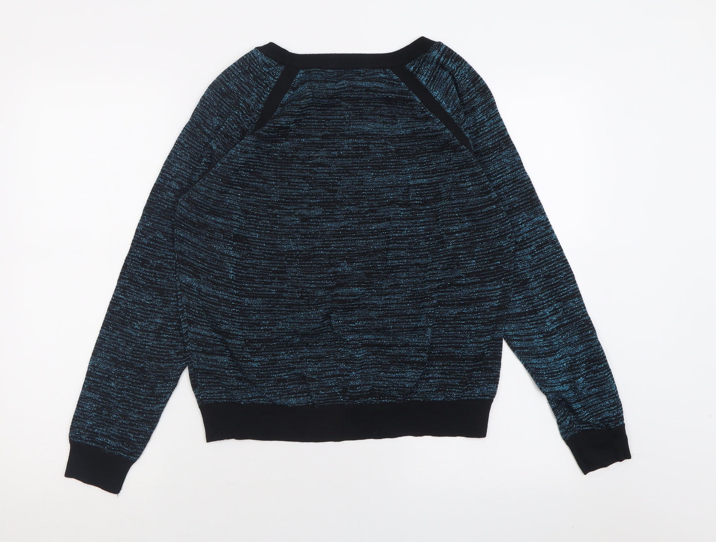 Limited Collection Womens Black Crew Neck  Acrylic Pullover Jumper Size 18