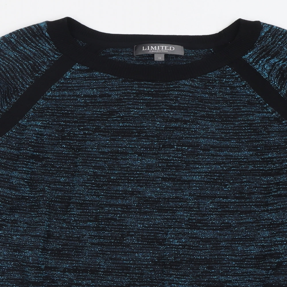 Limited Collection Womens Black Crew Neck  Acrylic Pullover Jumper Size 18