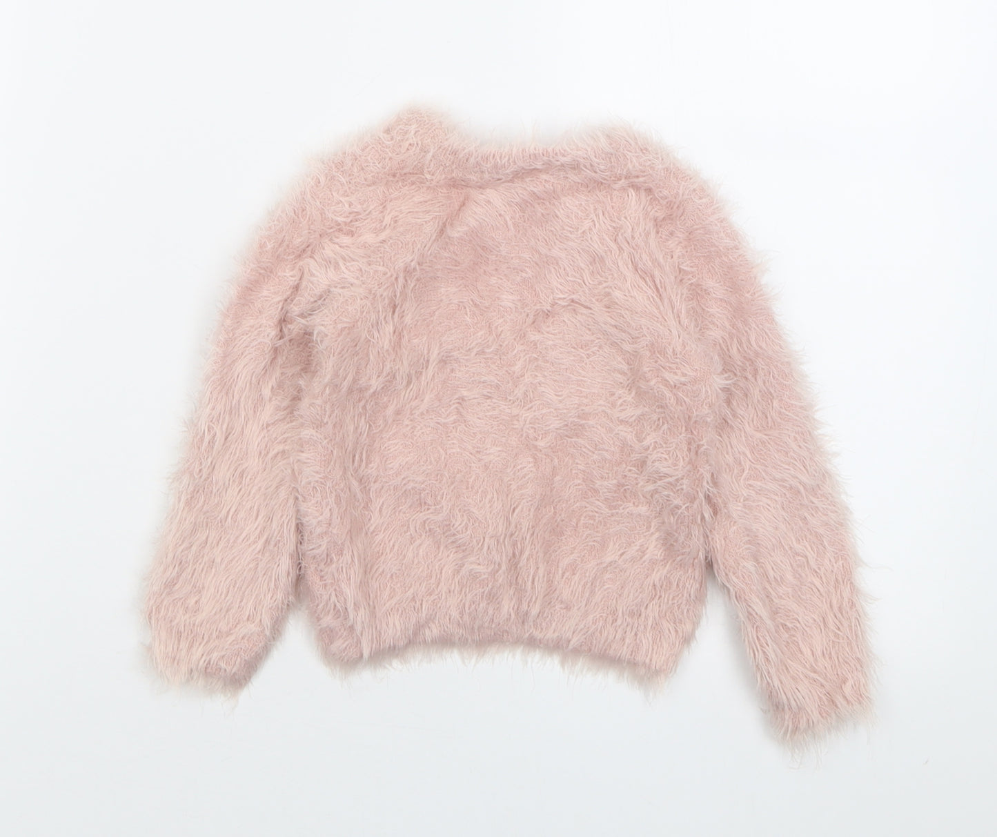 John Lewis Girls Pink Crew Neck  Polyamide Pullover Jumper Size 2 Years  Pullover