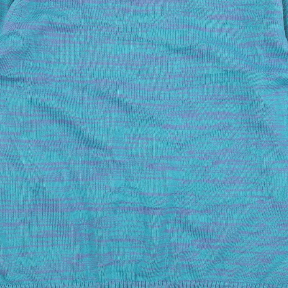 Lark Womens Blue V-Neck  Cotton Pullover Jumper Size S