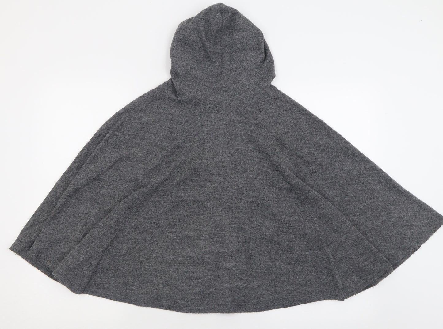 Influence Womens Grey Crew Neck  Acrylic Cape Jumper Size S
