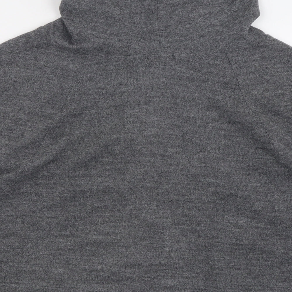 Influence Womens Grey Crew Neck  Acrylic Cape Jumper Size S