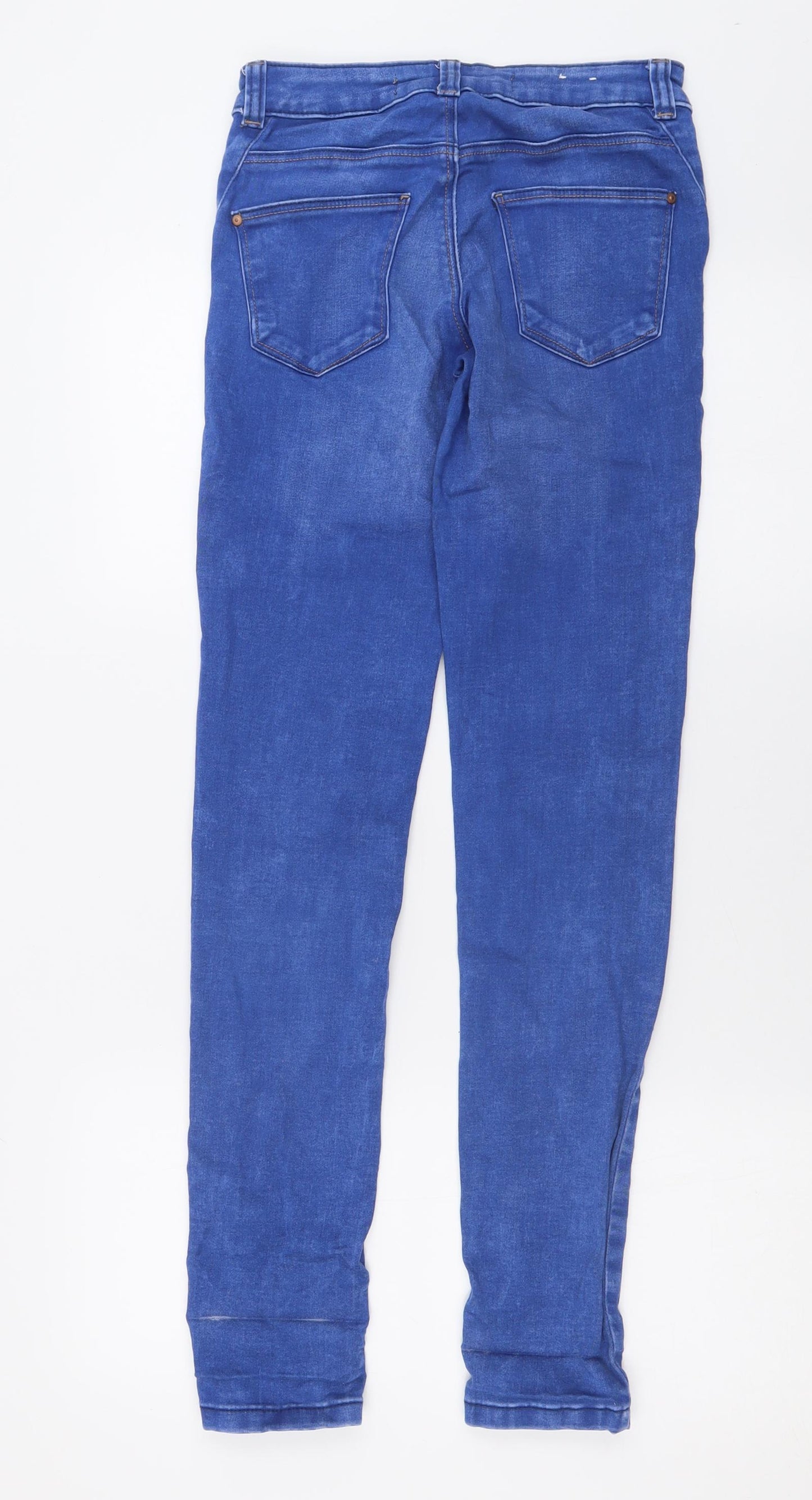 New Look Womens Blue  Cotton Skinny Jeans Size 8 L32 in Regular Button