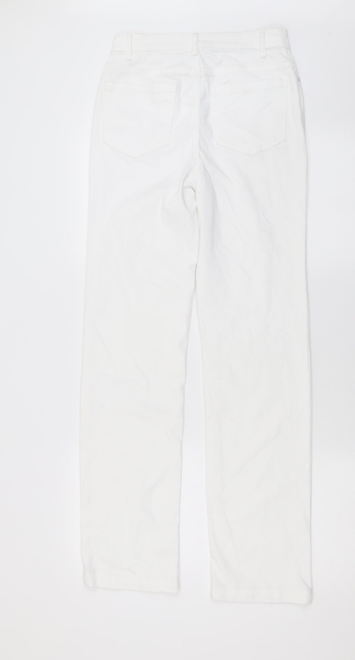 Per Una Womens White  Cotton Straight Jeans Size 8 L30 in Regular Button