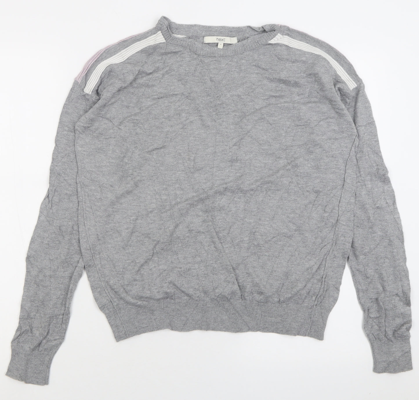 NEXT Womens Grey Crew Neck  Cotton Pullover Jumper Size 8