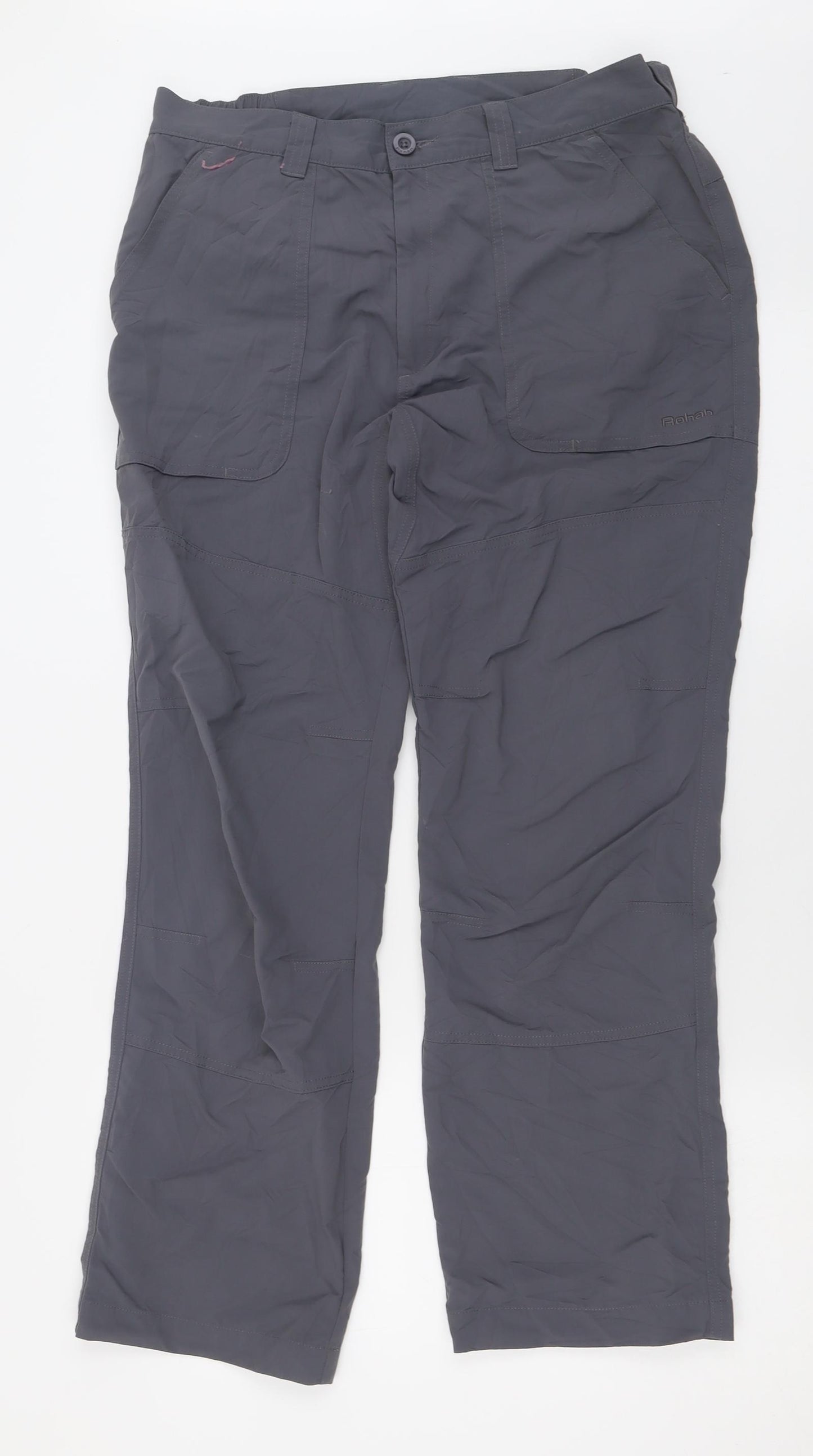 Rohan Mens Grey  Polyamide Trousers  Size 34 L30 in Regular Button