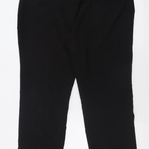 Debenhams Womens Black  Polyester Trousers  Size 16 L28 in Regular Hook & Eye