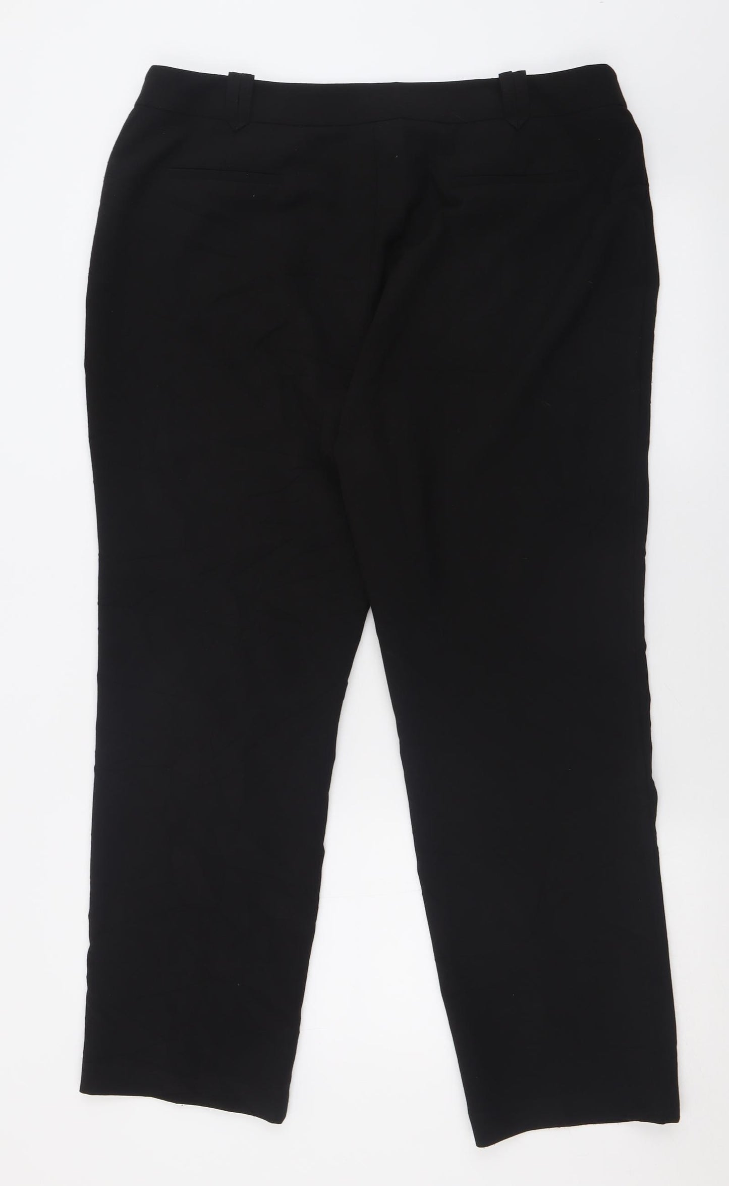 Debenhams Womens Black  Polyester Trousers  Size 16 L28 in Regular Hook & Eye