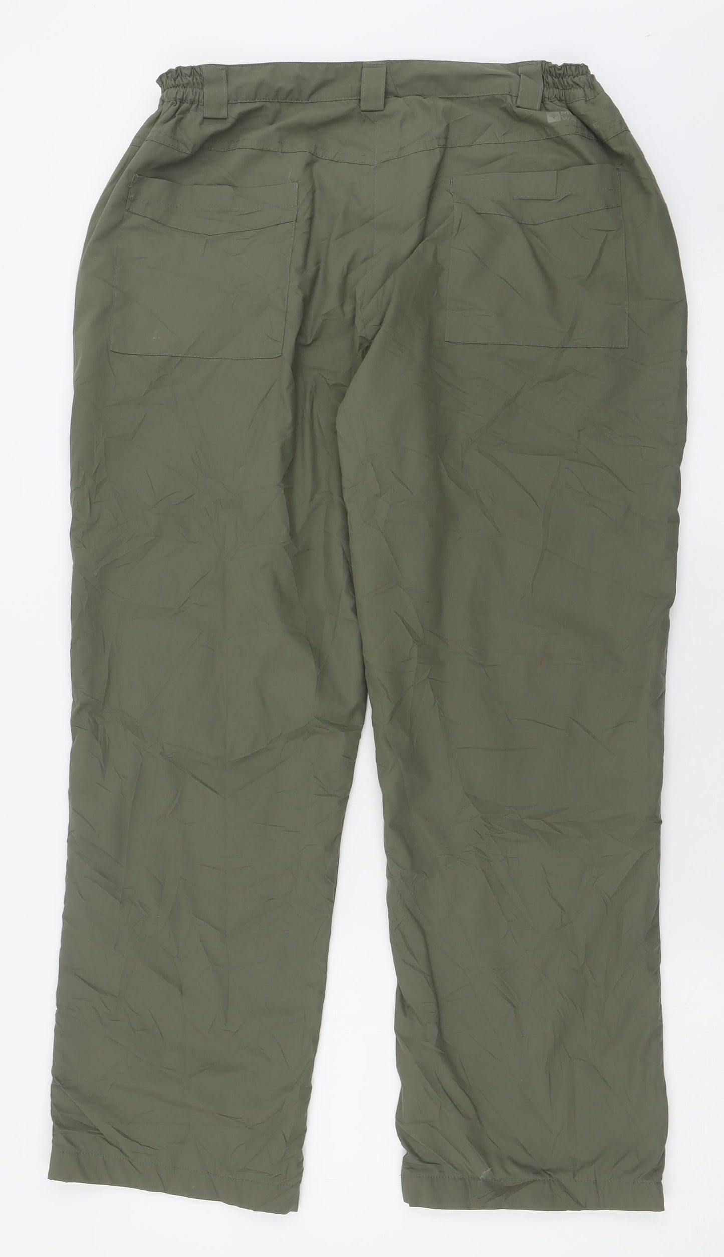 Mountain Warehouse Womens Green  Polyester Trousers  Size 12 L29 in Regular Button