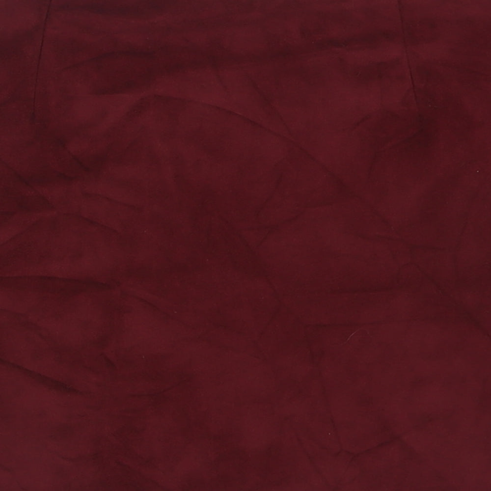 Primark Womens Red  Polyester A-Line Skirt Size 12   Button