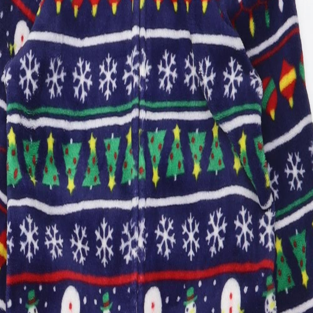 Peacocks Boys Blue Geometric Polyester  One Piece Size 8-9 Years  Zip - Christmas
