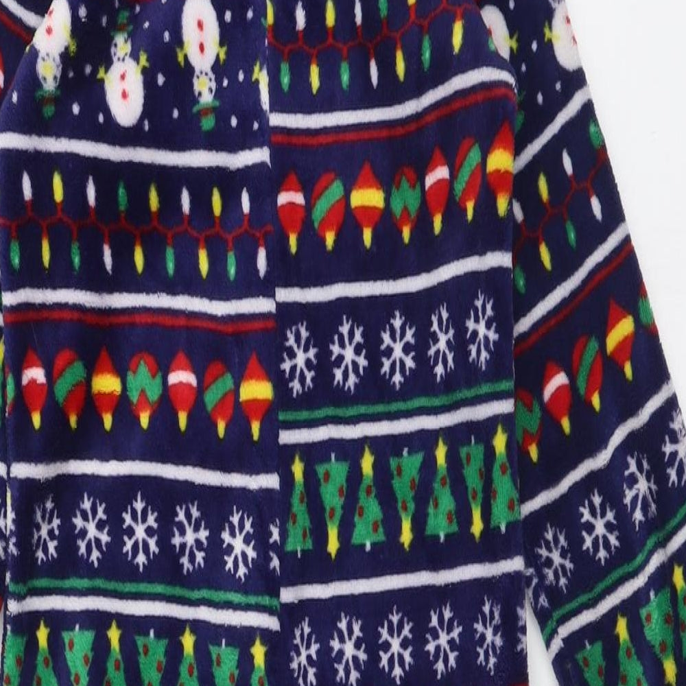 Peacocks Boys Blue Geometric Polyester  One Piece Size 8-9 Years  Zip - Christmas