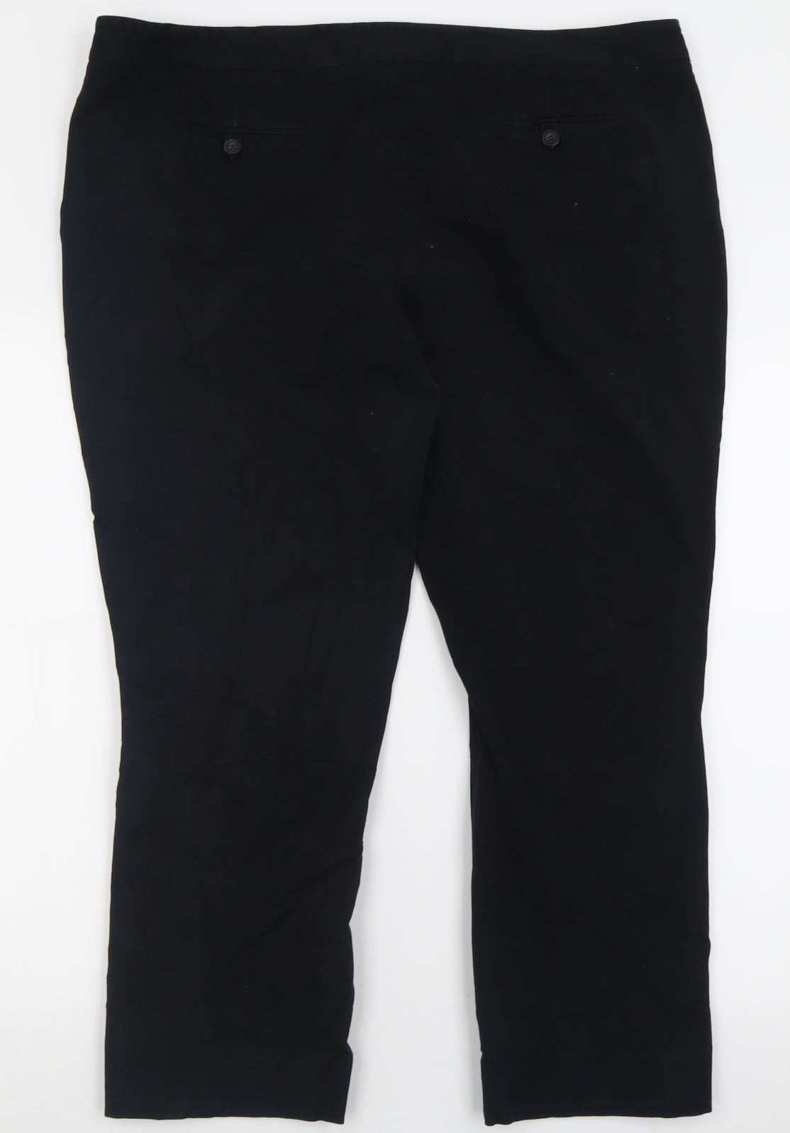 Betty Jackson Black Womens Black  Cotton Trousers  Size 20 L27 in Regular Hook & Eye