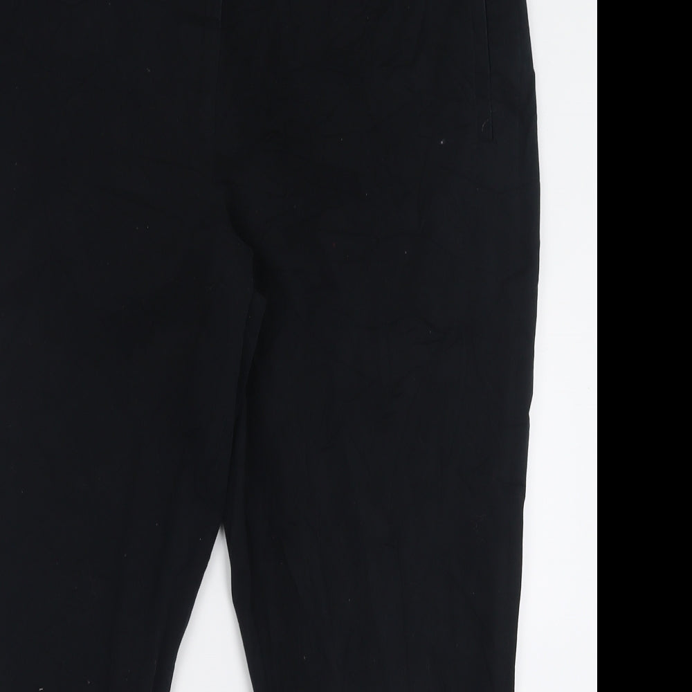 Betty Jackson Black Womens Black  Cotton Trousers  Size 20 L27 in Regular Hook & Eye