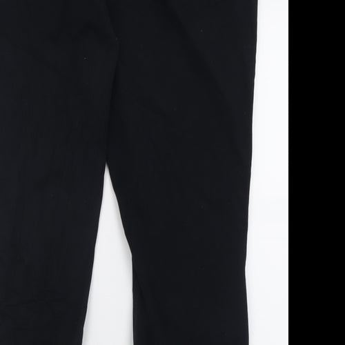 Betty Jackson Black Womens Black  Cotton Trousers  Size 20 L27 in Regular Hook & Eye