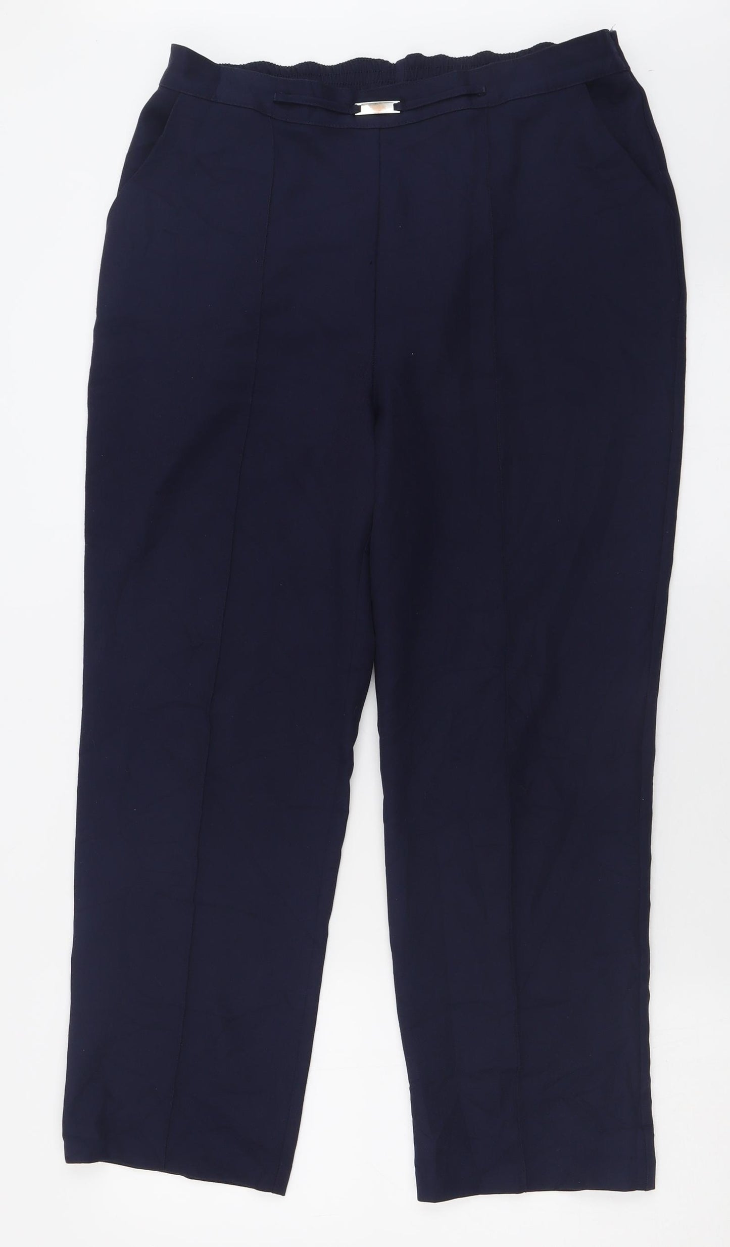 Matalan Womens Blue  Polyester Trousers  Size 12 L28 in Regular