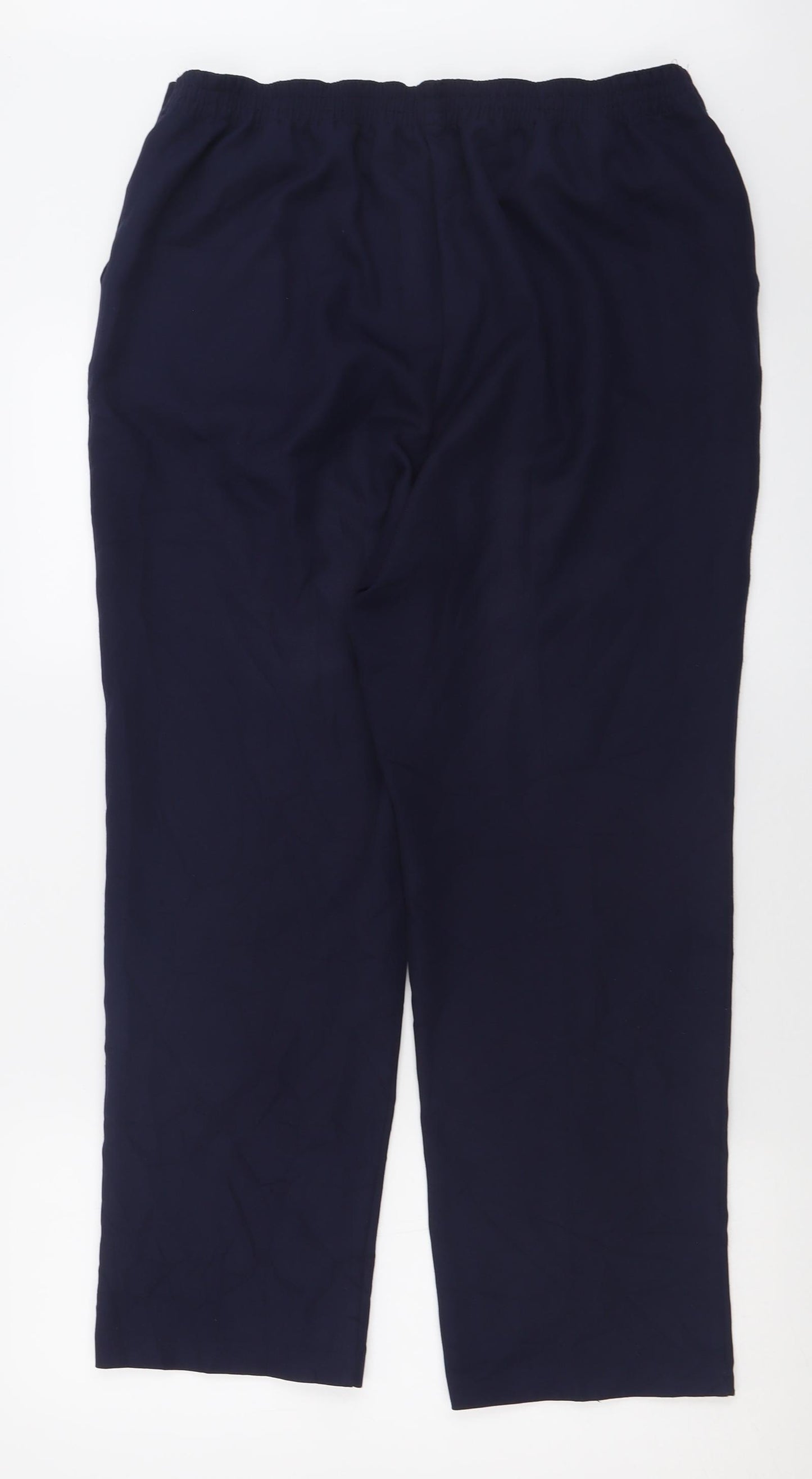 Matalan Womens Blue  Polyester Trousers  Size 12 L28 in Regular
