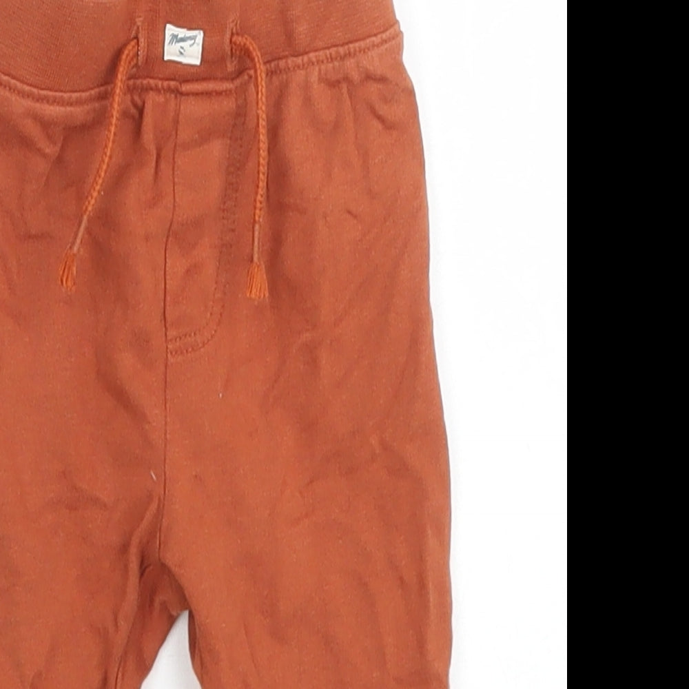 Mantaray Boys Brown  Cotton Jogger Trousers Size 3-6 Months  Drawstring