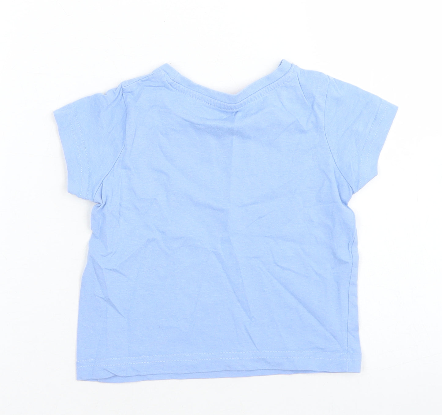 Primark Girls Blue  Cotton Basic T-Shirt Size 18-24 Months Crew Neck  - Sun Shine