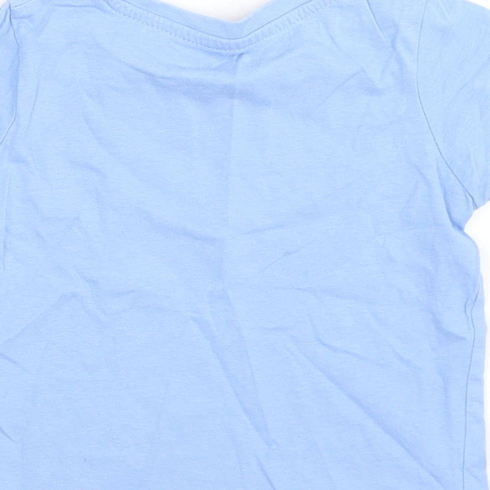 Primark Girls Blue  Cotton Basic T-Shirt Size 18-24 Months Crew Neck  - Sun Shine