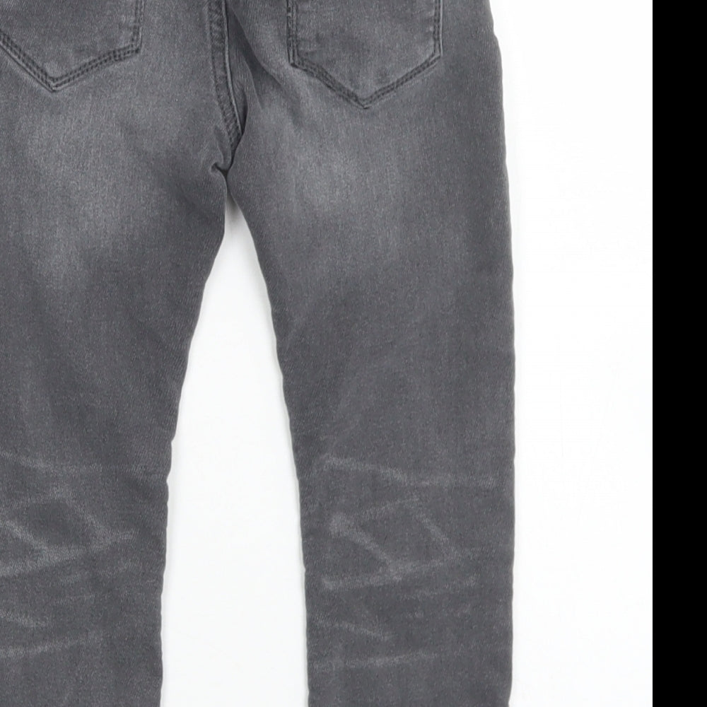 NEXT Boys Grey  Cotton Skinny Jeans Size 3-4 Years  Regular Drawstring