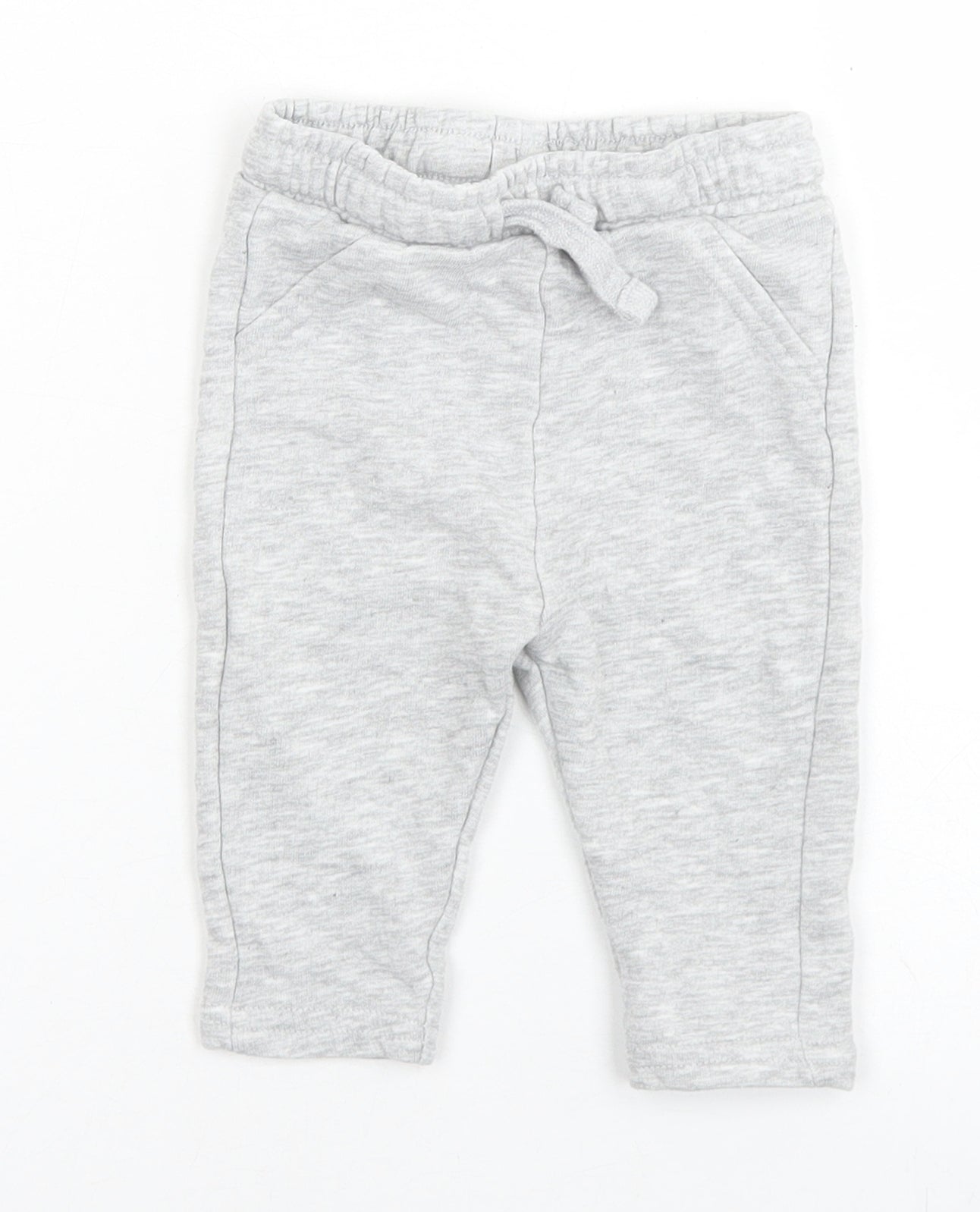 F&F Boys Grey  Cotton Jogger Trousers Size 3-6 Months  Drawstring