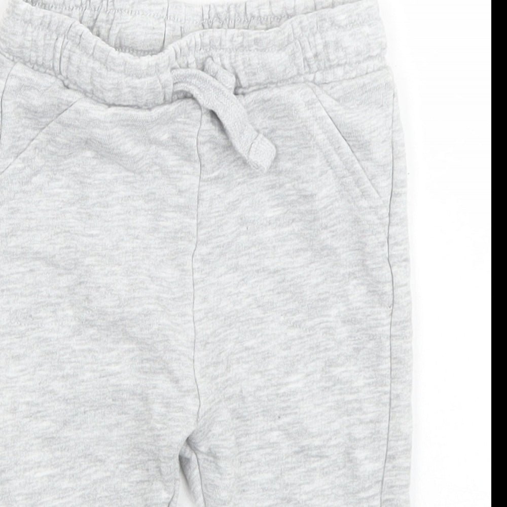 F&F Boys Grey  Cotton Jogger Trousers Size 3-6 Months  Drawstring