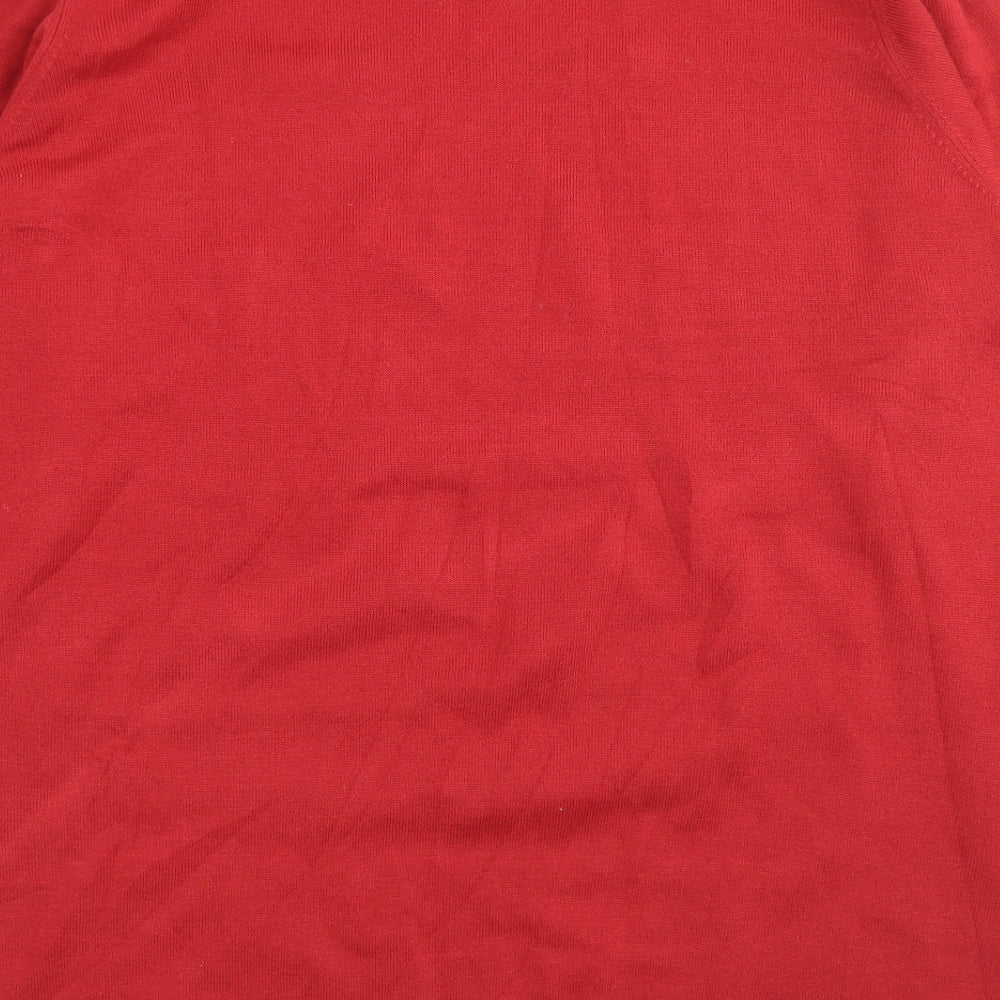Livergy Mens Red Crew Neck  Acrylic Pullover Jumper Size XL   - Snowman Christmas