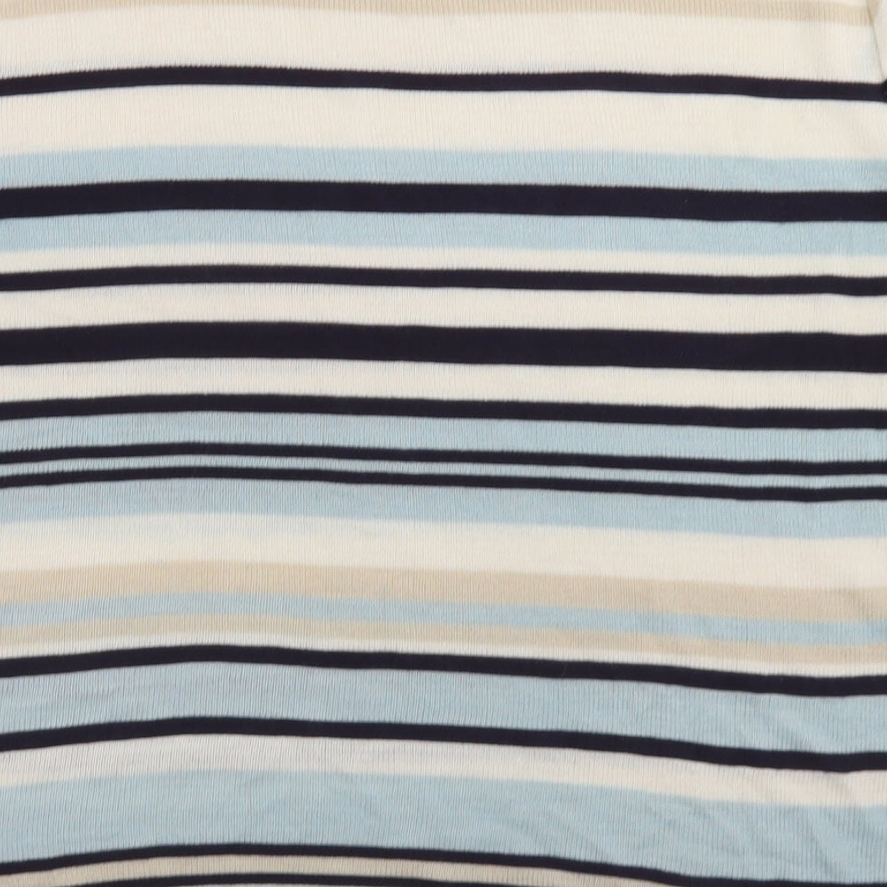 Berkertex Womens Multicoloured Striped Acrylic Basic T-Shirt Size 18 Roll Neck
