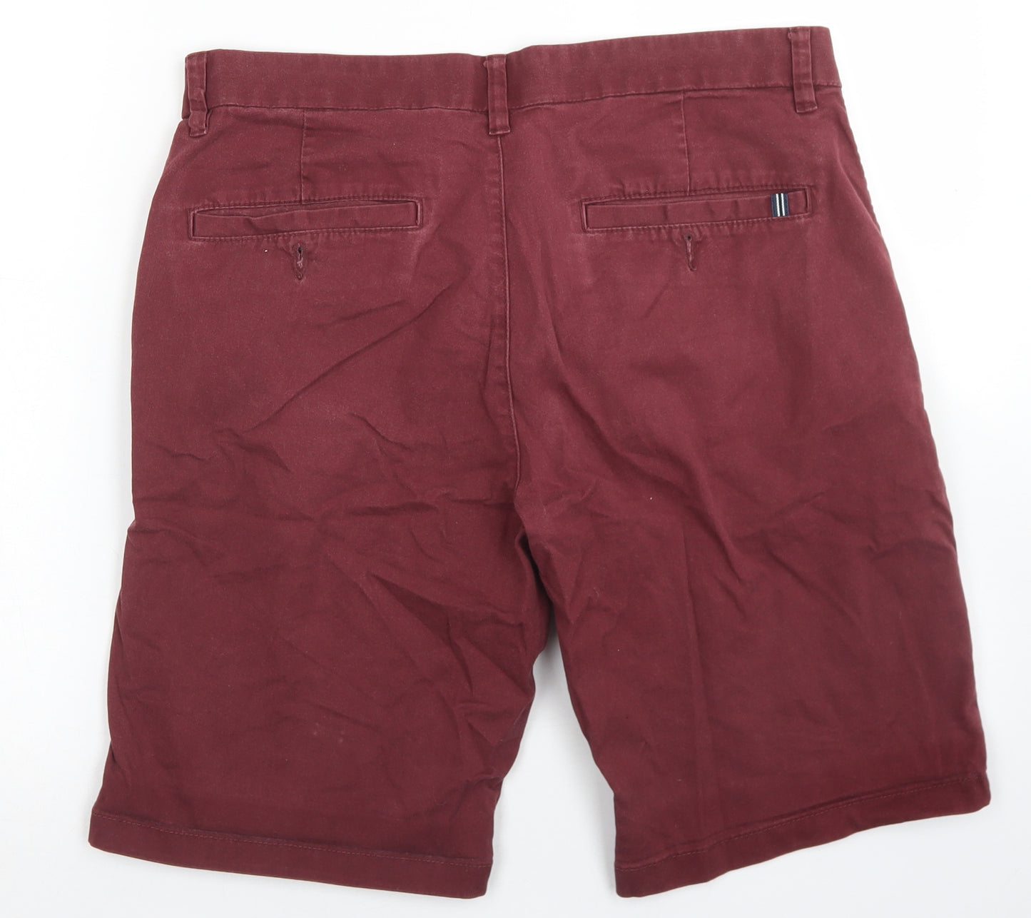 F&F Mens Red  Cotton Chino Shorts Size 34 in L9 in Regular Button