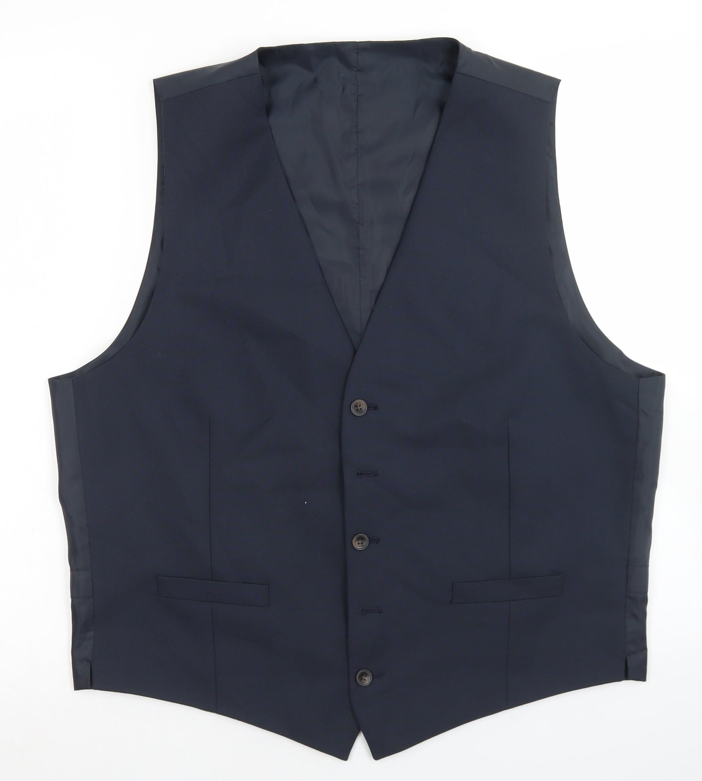 Marks and Spencer Mens Blue  Polyester Jacket Suit Waistcoat Size L