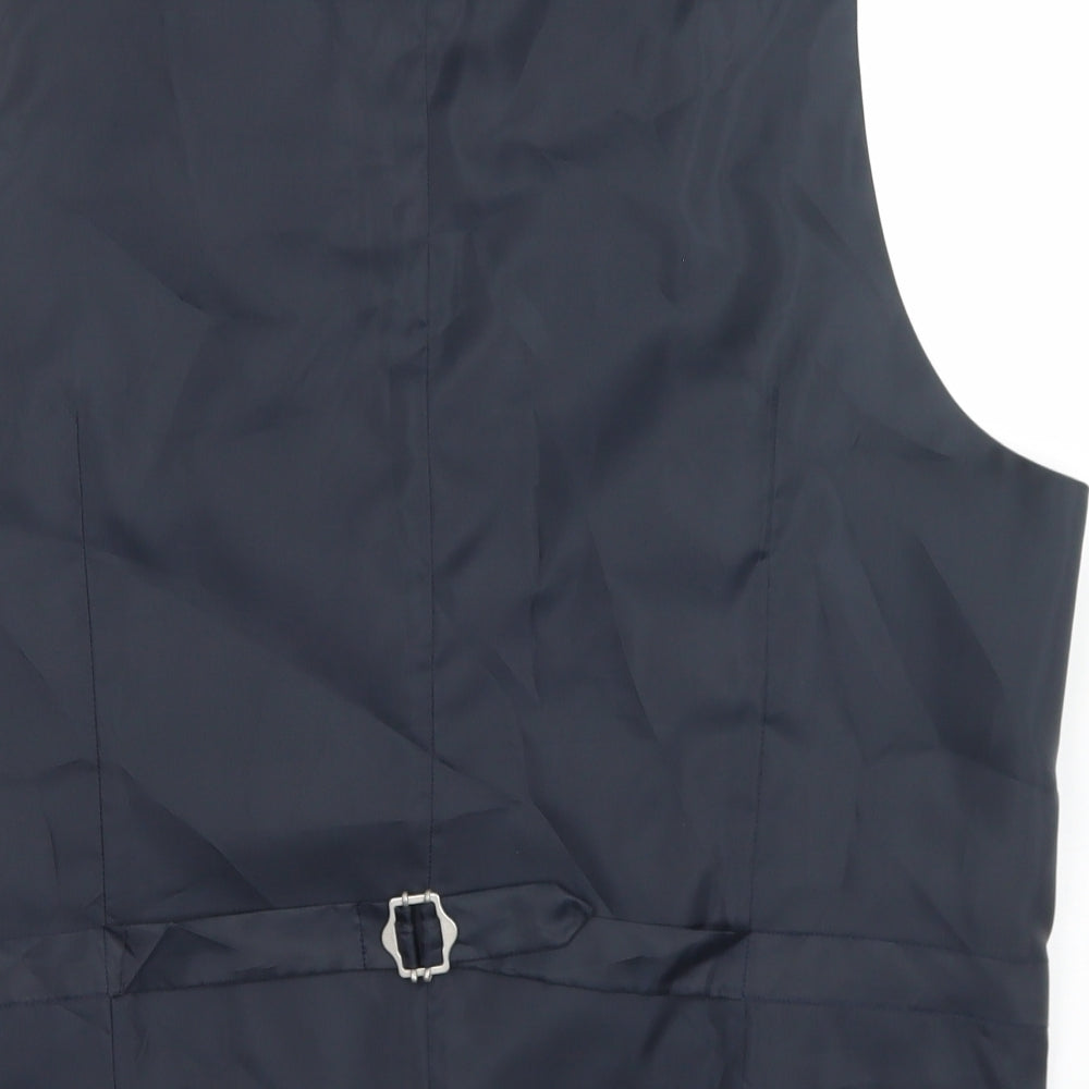 Marks and Spencer Mens Blue  Polyester Jacket Suit Waistcoat Size L