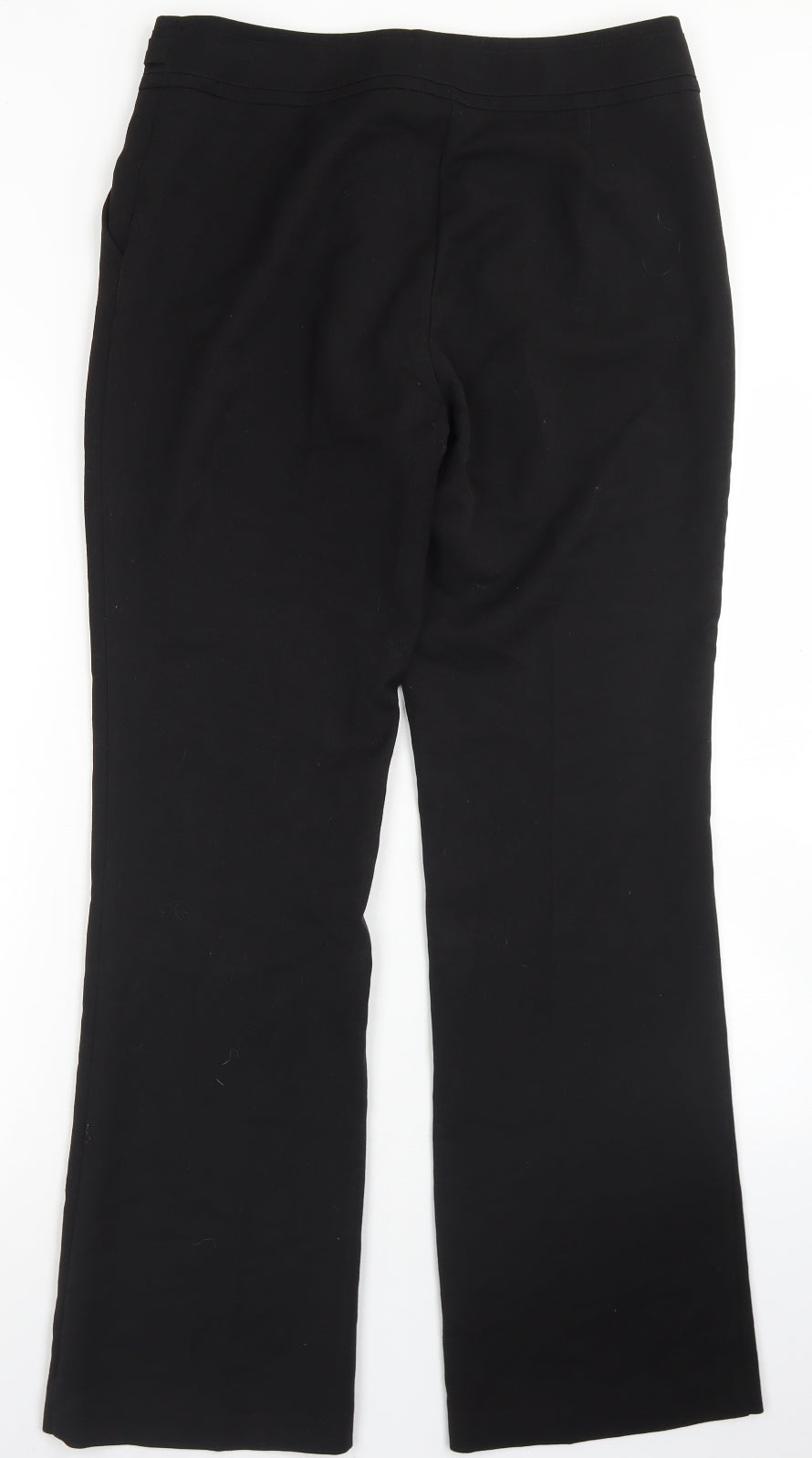 F&F Womens Black  Polyester Dress Pants Trousers Size 12 L30 in Regular Hook & Eye