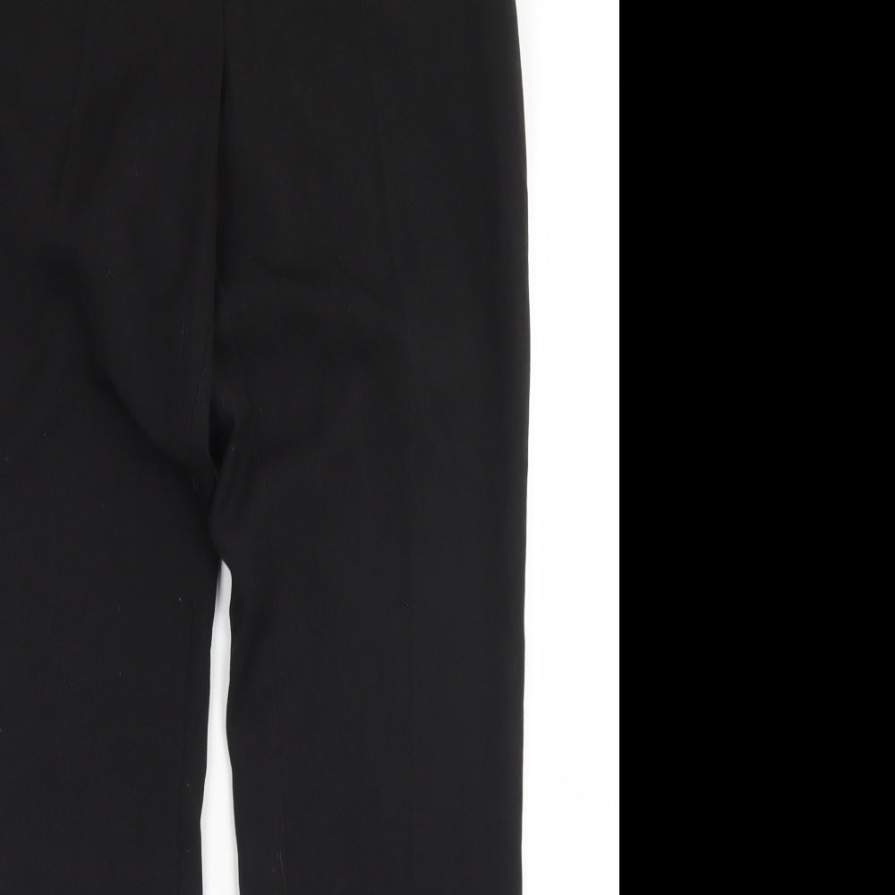 F&F Womens Black  Polyester Dress Pants Trousers Size 12 L30 in Regular Hook & Eye