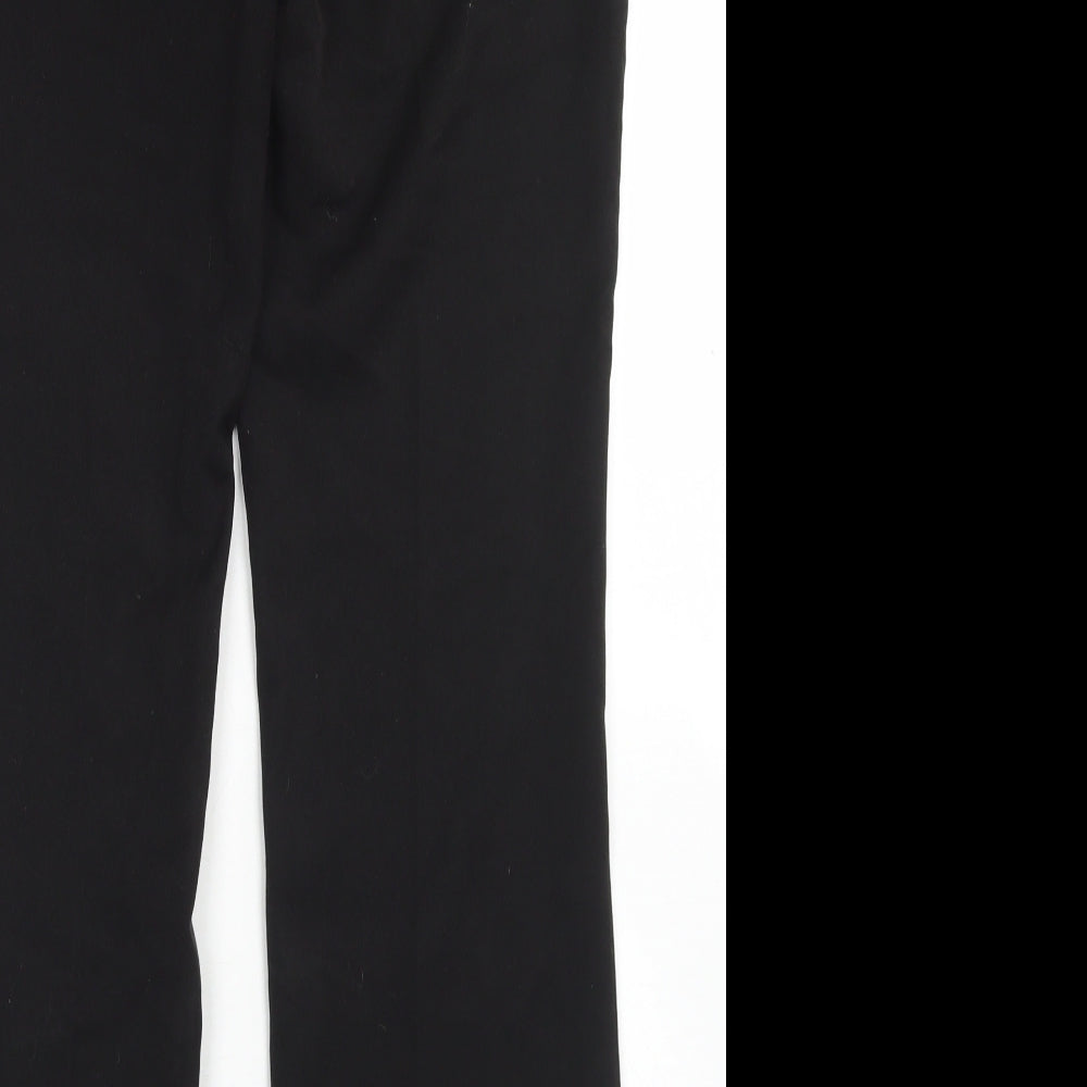 F&F Womens Black  Polyester Dress Pants Trousers Size 12 L30 in Regular Hook & Eye